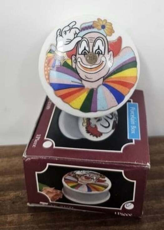 Trippies Inc. Other - Vintage Trippies Inc. 90's Porcelain Trinket Keepsake Box Clown 2" New